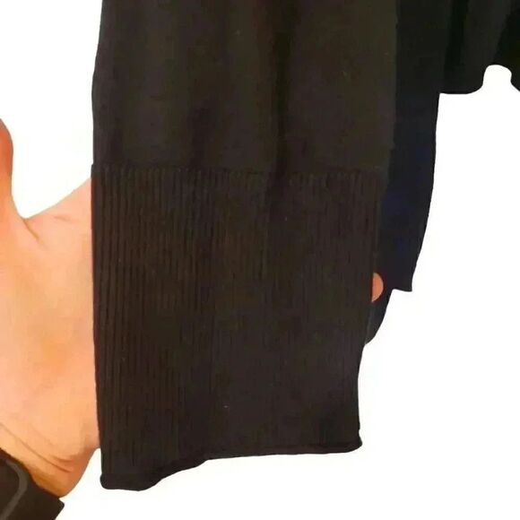 Banana Republic Women's Black Cotton/Viscose/Wool Gauzy Knit Open Front Front Ca - Picture 7 of 11